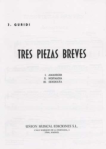 Guridi Tres Piezas Breves Piano