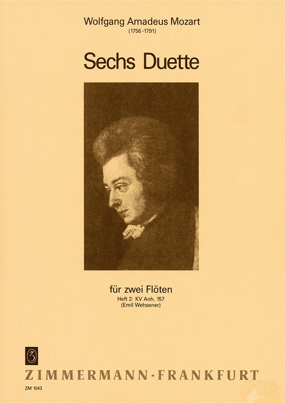 W.A. Mozart: Sechs Duette Fur Zwei Floten KV.157