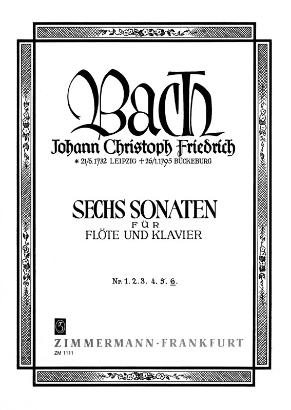 Bach, Jcf: Sonata No 6