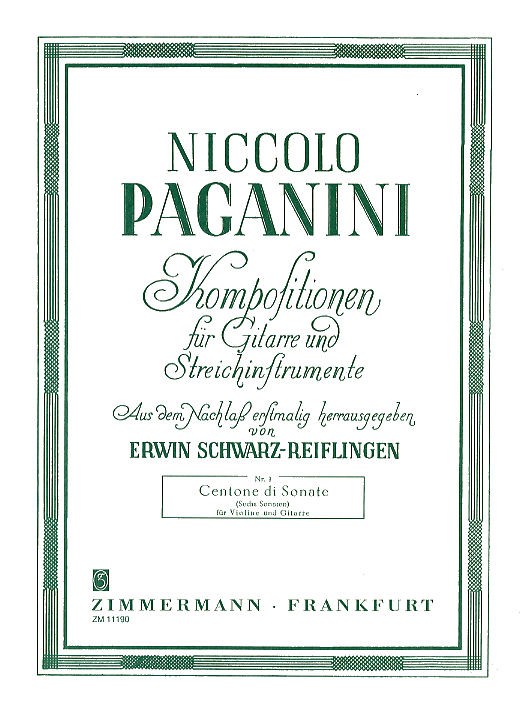 Niccolo Paganini: Centone Di Sonate (Sechs Sonaten)