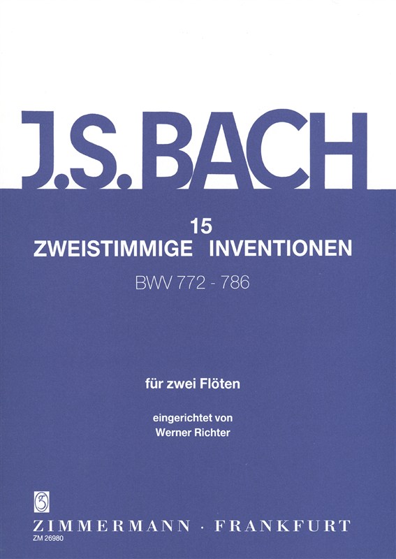 Bach, Js: 15 Two-part Inventions Bwv 772 - 796