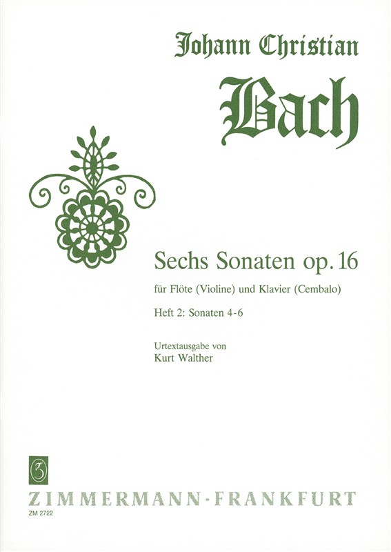 Bach, Jc: Sonata Op 16 Nos 4-6