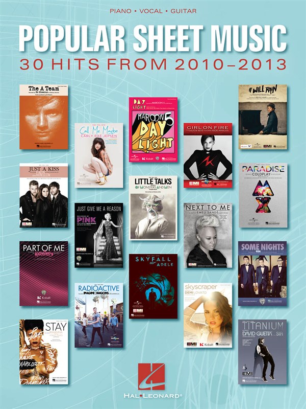 Popular Sheet Music: 30 Hits From 2010-2013