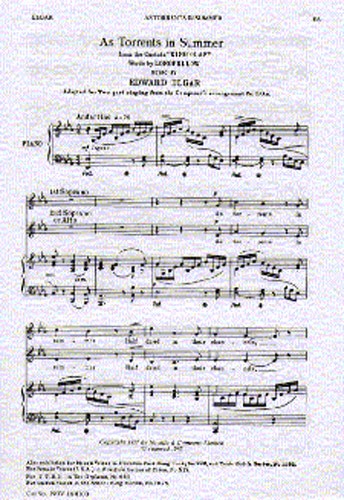 Edward Elgar: As Torrents In Summer (SS/Piano)