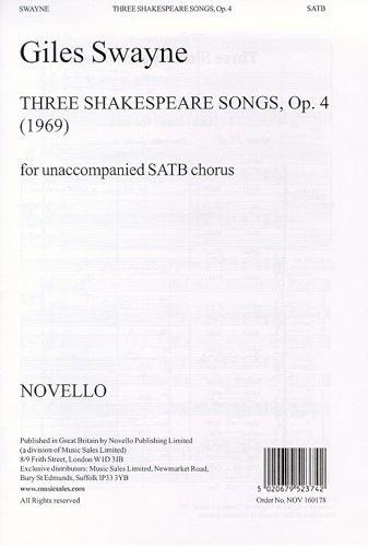 Giles Swayne: Three Shakespeare Songs Op.4 SATB