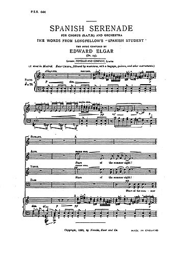 Edward Elgar: Spanish Serenade Op.23 (SATB)