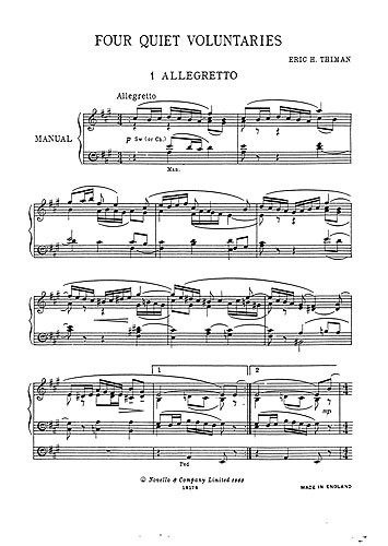 Thiman: 4 Quiet Voluntaries for Organ - Set 1