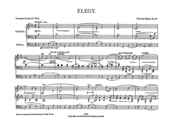 Edward Elgar: Elegy For Organ