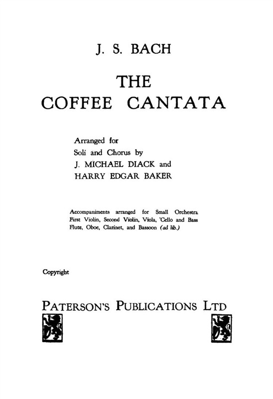 J.S. Bach: The Coffee Cantata BWV211 (Vocal Score)