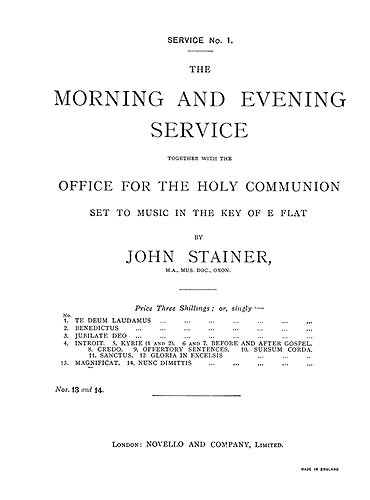 John Stainer: Magnificat And Nunc Dimittis In E Flat