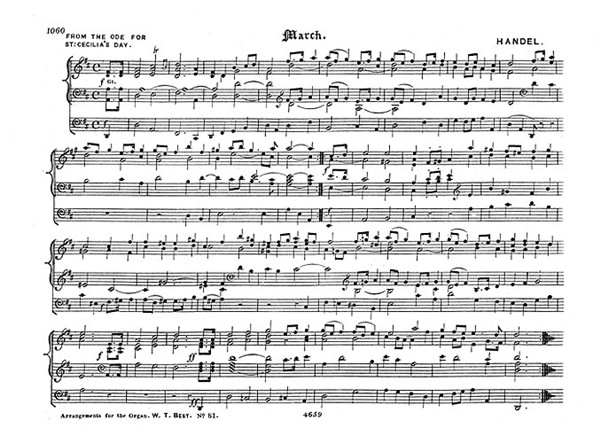 Handel: March From Ode For St Cecilia's Day For Organ