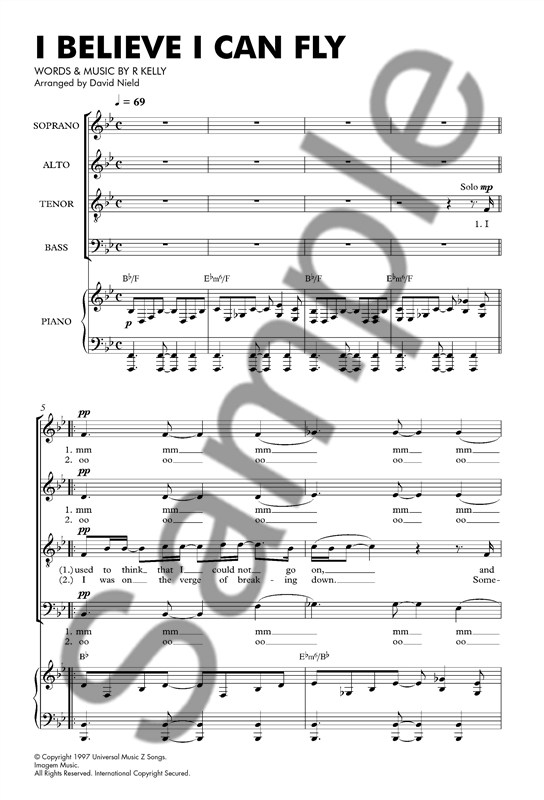 R. Kelly: I Believe I Can Fly (SATB/Piano)