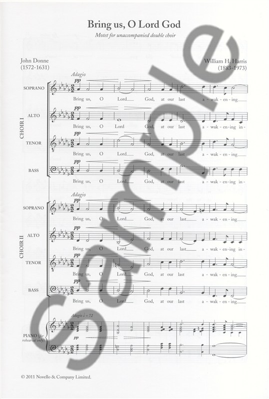 William Harris: Bring Us, O Lord God - SATB/SATB (New Engraving)