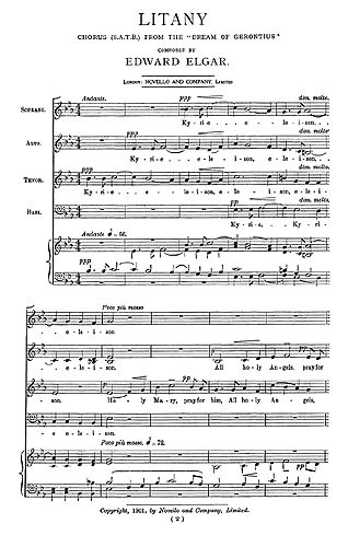 Elgar: Litany for SATB Chorus with Organ or Piano acc.