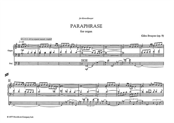 Swayne: Paraphrase for Organ