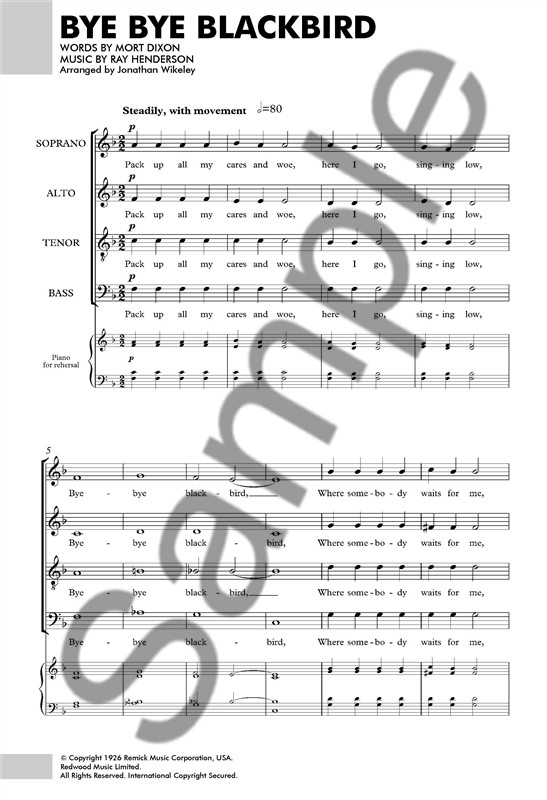 Mort Dixon/Ray Henderson: Bye Bye Blackbird - SATB A Cappella