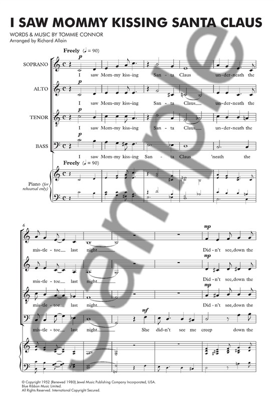 Tommie Connor: I Saw Mommy Kissing Santa Claus (SATB A Cappella)