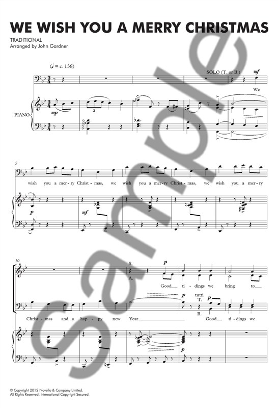 We Wish You A Merry Christmas (SATB/Piano)