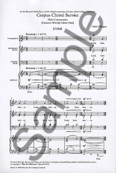 Tarik O'Regan: Corpus Christi Service (Score)