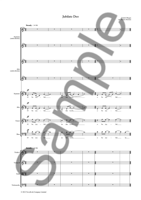 Tarik O'Regan: Jubilate Deo - SATB/SA/String Quartet (Score/Parts)