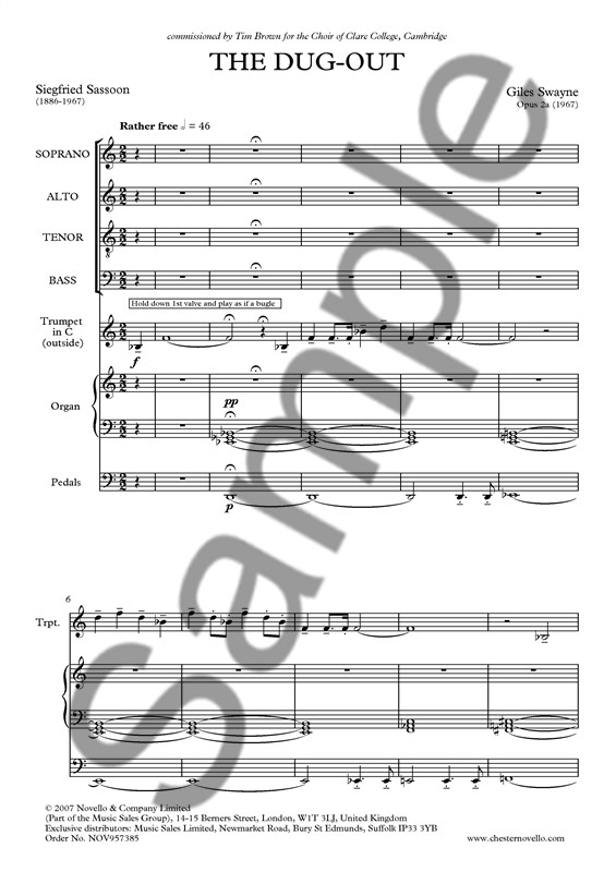 Giles Swayne: The Dug-Out Op.2a (Score)