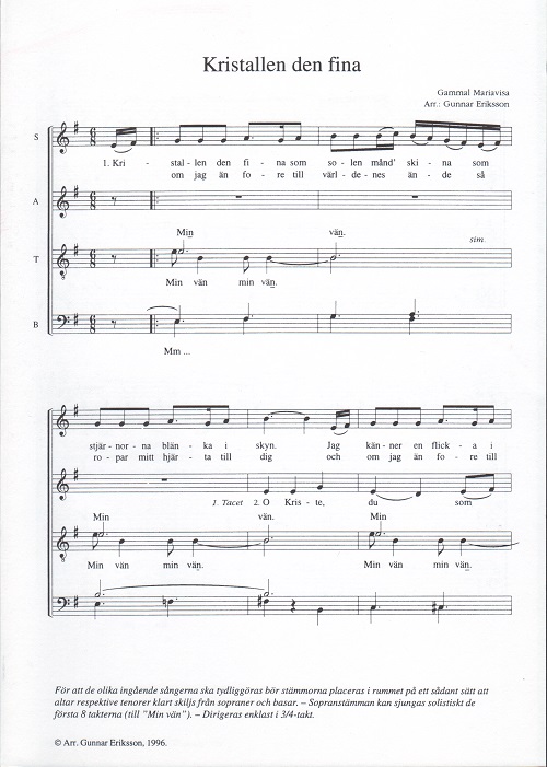 Kristallen den fina (SATB)