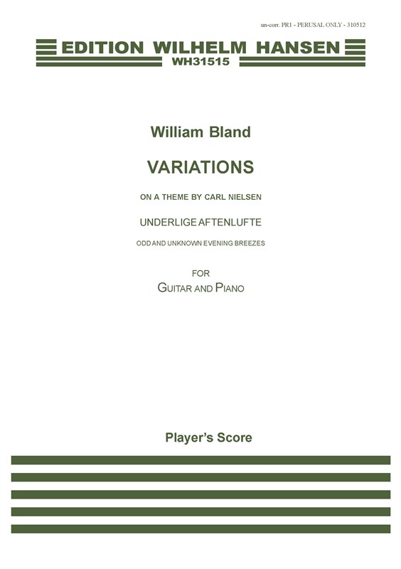 William Bland: Variations (Player's score)