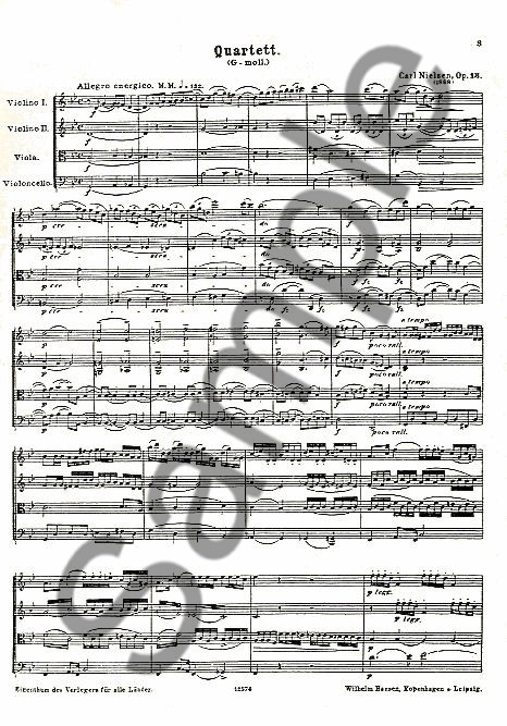 Carl Nielsen: Quartet For Strings In G Minor Op.13 (Score and Parts)