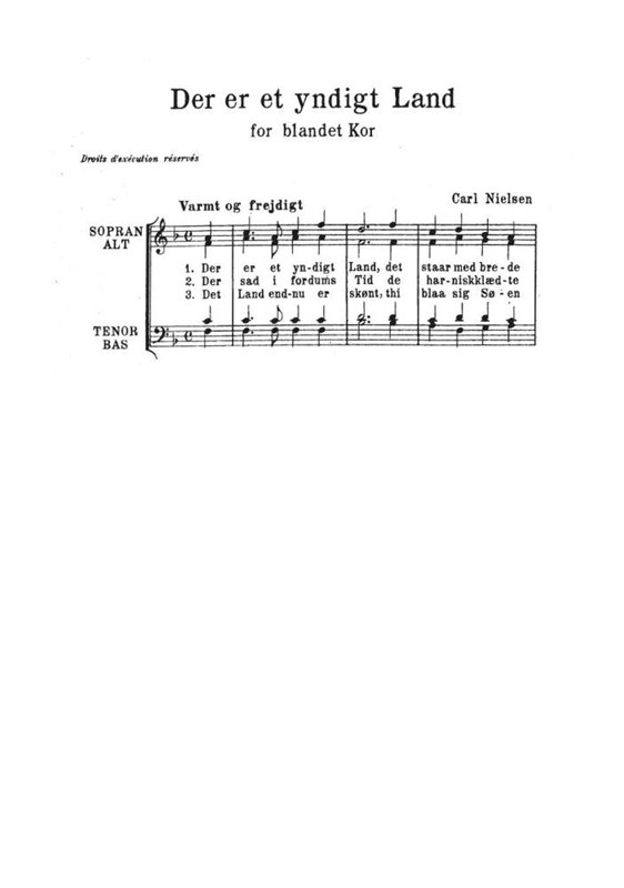 Carl Nielsen: Der Er Et Yndigt Land (SATB)