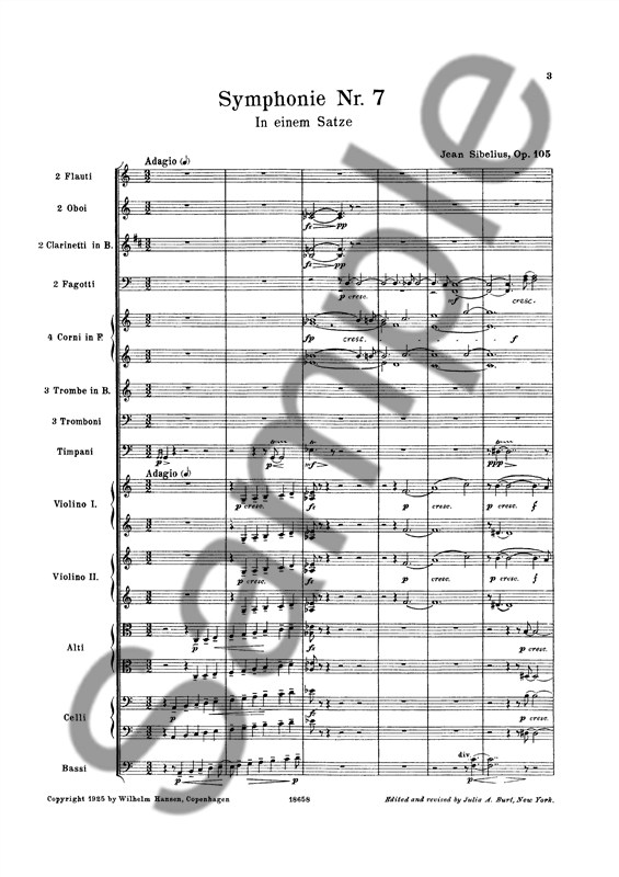 Jean Sibelius: Symphony No.7 Op.105 (Study Score)