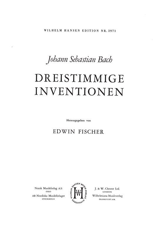 Johann Sebastian Bach: Dreistimmige Inventionen (piano)