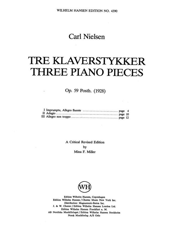 Carl Nielsen: Three Piano Pieces Op.59