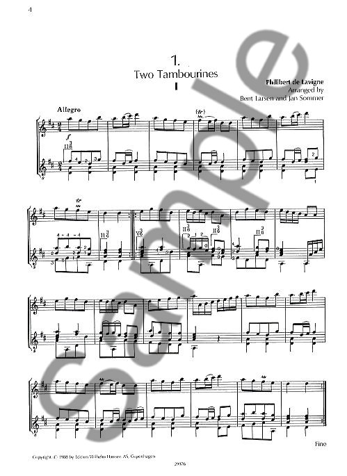 Tambourines (Arr. Bent Larsen and Jan Sommer) Flute/Guitar