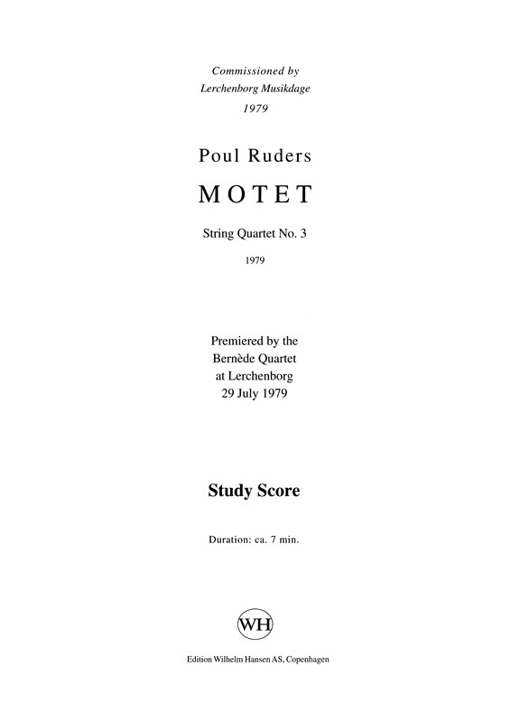 Poul Ruders: String Quartet No.3 Motet