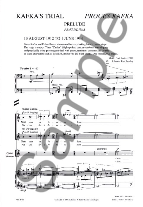 Poul Ruders: Kafka's Trial (Vocal Score)