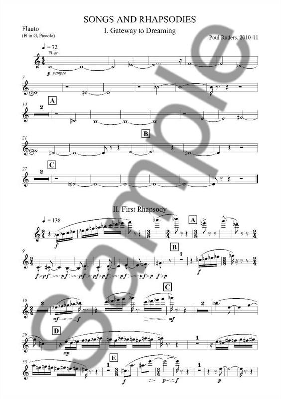 Poul Ruders: Songs and Rhapsodies for Accordion and Wind Quintet (Score)