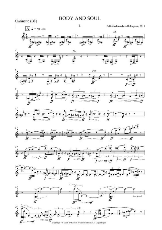 Pelle Gudmundsen-Holmgreen: Body And Soul (Score)