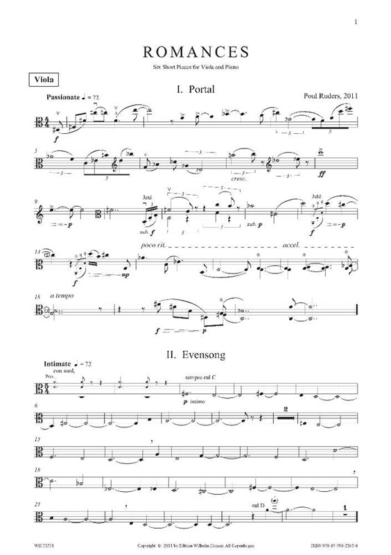 Poul Ruders: Romances (Score and Parts)