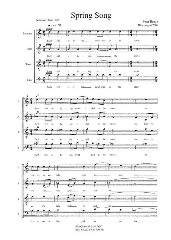 Peter Bruun: Spring Song (SATB)