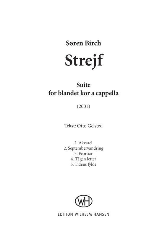 Sren Birch: Strejf (SATB)