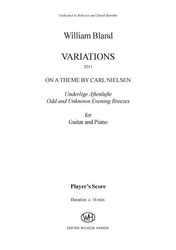 William Bland: Variations (Player's score)