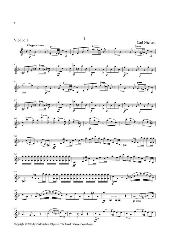 Carl Nielsen: String Quartet D-Minor (Score)