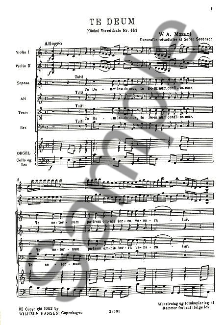 W.A. Mozart: Te Deum K.141 (Full Score)