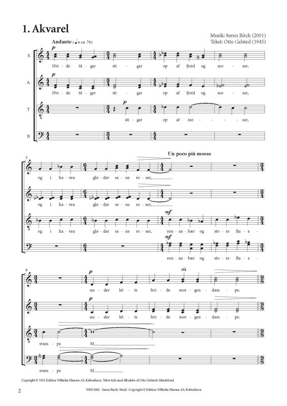 Sren Birch: Strejf (SATB)