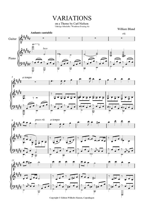 William Bland: Variations (Player's score)