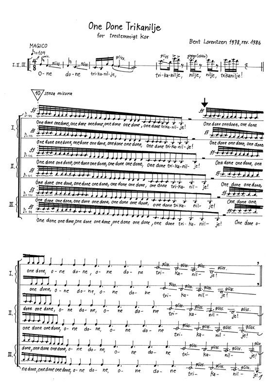 Bent Lorentzen: One Done Trikanilje