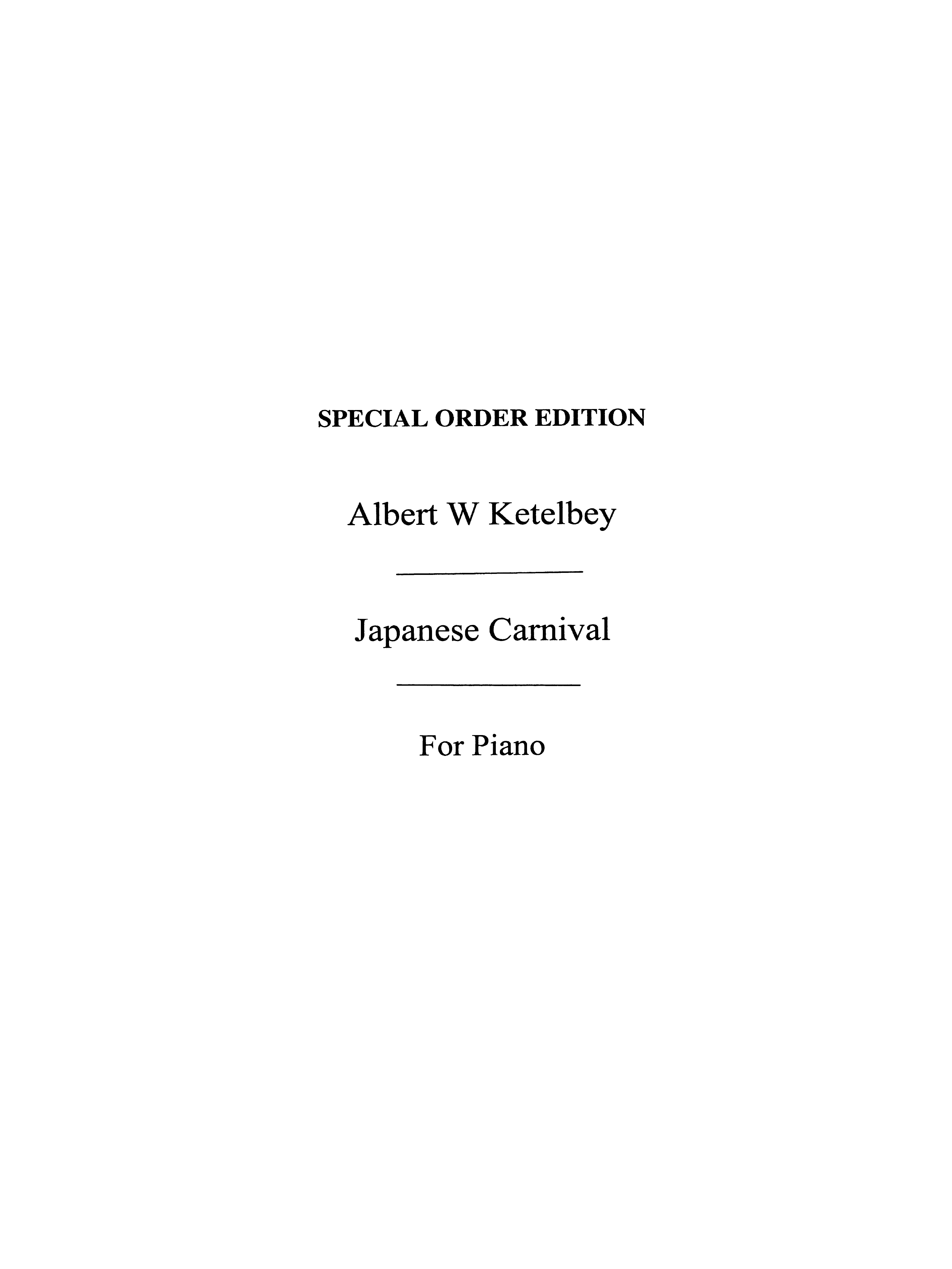 Albert Ketelbey: A Japanese Carnival (Piano)