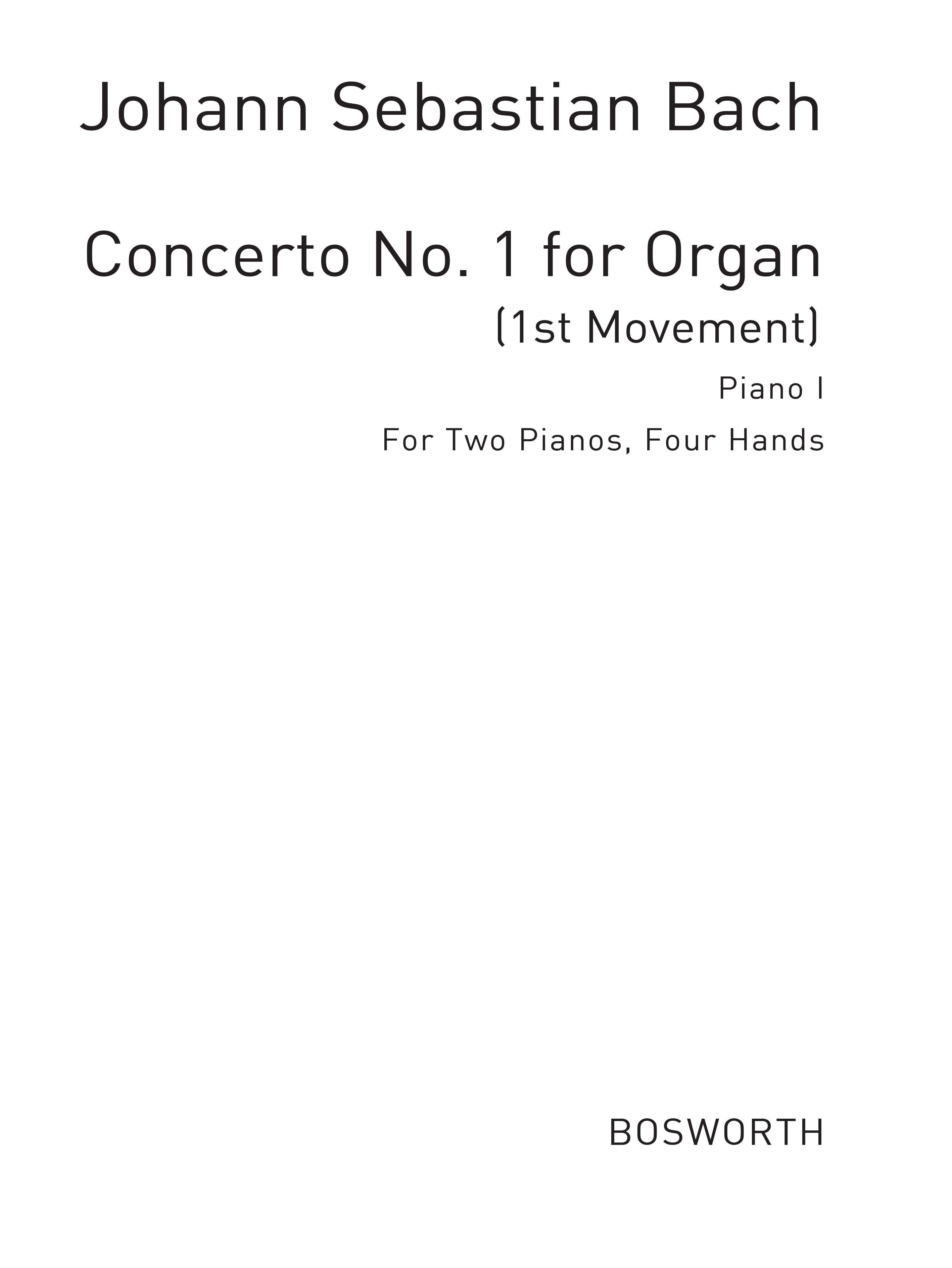 J.S Bach: Organ Concerto No.1 1st Movement Piano Duet