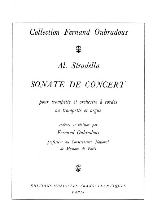 Alessandro Stradella: Sonate De Concert