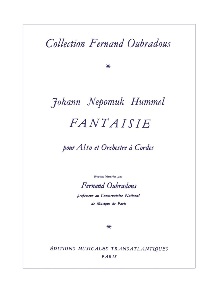 Johann Nepomuk Hummel: Fantasie